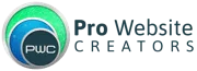 prowebsitecreators Logo with Text Dark blue 180w