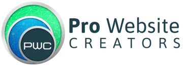 prowebsitecreators Logo with Text Dark blue 360w