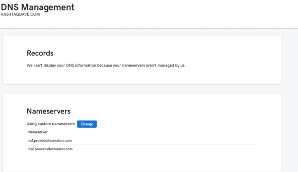 Domain DNS settings