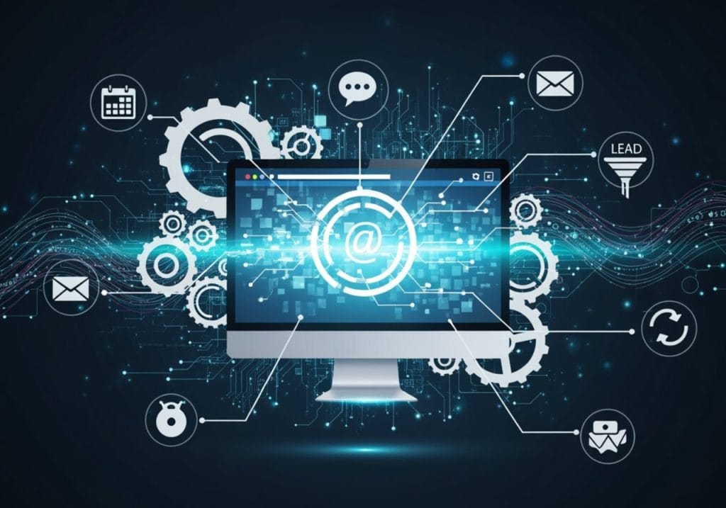 A laptop screen displaying a modern website dashboard